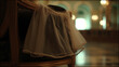 © okemo - Sheer fabric draped on ornate chair for educational projects and academic promotions