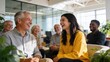 © redtiger9 - Diverse Group of Adults Sharing Laughter in an Indoor Garden Office Space