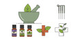 © Ikasam - Alternative medicine icon set with essential oils and acupuncture