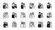 © Dila - Muslim family illustrations depicting various poses and interactions.