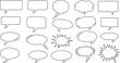 © MDHasihul - Collection of hand drawn speech bubbles and thought balloons sketchy silhouette style