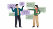 © Stocklab - Communication breakdown between man and woman, illustrating conflict or misunderstanding