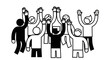 © Lull - Group of Diverse People Celebrating with Raised Hands.