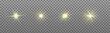 © Mirotvoric - Png star light sun set, sunlight rays with golden shine. Sparkle, sparks, bokeh, shimmer, twinkle with lens flare, starlight starburst yellow glow on transparent background. Vector illustration.