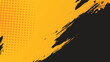 © Zafaaa - Dynamic diagonal black brush stroke vector background on yellow halftone pattern for high energy sports design