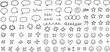 © Md - Large collection of hand drawn doodle vector elements including speech bubbles hearts stars and smiley faces for bullet journal decoration