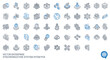 © vector_valley - Vector enterprise icons, synchronization system symbols, business workflow elements, industrial process graphics