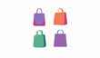 © MdShakil - Circular colorful gradient shopping bag icon set with 4 retail bag variants in elegant vector style