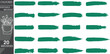 © Urooj - Green paint brushes, coloured brushes, 20 brushstrokes, vector brushes, artistic tools
