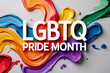 © dramapalma - Banner poster postcard LGBTQ pride month rainbow flag rights homosexuals and bisexuals AI Generative