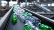© Iaroslav - Plastic bottles moving on conveyor belt, sorting for recycling in industrial facility promoting circular economy