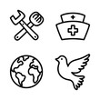 © omniIcons - Expressive Doodle Line Art Silhouette Icon Set – International May Celebrations, Festivals & Global Events