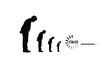 © Dirty2 - Silhouettes of people shrinking down to stalled progress concept with decreasing human figures in a row on white background