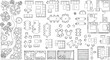 © MuhammadRajobAli - Architectural Floor Plan Furniture Symbols Set Including Top View Trees And Landscape Elements For Interior Design And Site Planning Projects