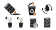 © sa - Oil barrel and waste disposal icons set.