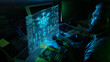 © Lustre Art Group  - Engineer working with drone hologram interface military technology development. Concept of advanced defense systems, drone engineering, innovation, high tech research and military industry.