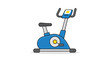 © MstSamrina - Stationary Exercise Bike Vector Icon for Fitness and Gym Workouts, Modern Flat Illustration with Editable Stroke and Adjustable Line Weight, Minimalist Cardio Equipment Design on White.
