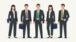 © GraphWorks - Diverse group of business professionals in suits holding briefcases and folders