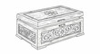 © Abraham - Ornate wooden chest with floral carvings and wood grain texture