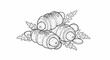 © Fiana - Three savory pastries filled with sausage, garnished with greens and citrus slices