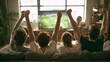 © Adi - Friends cheering while watching a soccer match on TV in cozy living room