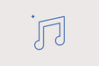© HenryFord - Pair of connected musical notes representing a playlist or background music. Rhythmic Vector Illustration for entertainment websites and digital audio workstation software.