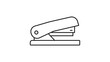 © Shohag - Minimalist Black Line Vector Icon of a Small Office Stapler on White Background. This Hand-Drawn Illustration Features an Editable Stroke for Customizable Line Weight and Scalable Professional Design.