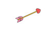 © Md - Cupid's Arrow with Heart Tip and Pink Fletching, Modern Flat Vector Icon for Valentine's Day, Romance, and Love, Editable Stroke Line Weight, Scalable Illustration Isolated on White Background.