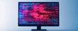 © justjupiter - A computer monitor displays colorful, distorted code or digital data, representing programming or cybersecurity themes.