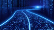 © Sashkin - Sreaming data, binary data moving on a digital road - Digital Code road, ai, artificial intelligence concept - 3d illustration