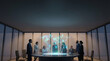 © Maksym - Diverse business team collaborates in futuristic conference room