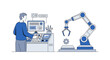 © rahim - Engineer operating robotic arm in a high-tech manufacturing facility