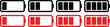 © image@50 - Low Battery Icon Set Isolated on Transparent Background, Empty Battery, Power Level Indicator, Charging Status vector Illustration