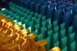 © Watcharawit Phudork/Stocksy - Vibrantly colored cleaning products arranged in an indoor exhibition