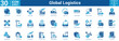 © Jackcuan - Global Logistics editable icon set vector illustration containing business with icon of Global Logistics, Global Trade, Global Supply, Global Market, Logistics Network, Supply Chain, Freight.