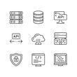 © Nishat Begum - Flat of data storage and a p i concepts bundle set collection