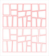 © Designbundle - Blank comic book page template with red border frames and multiple panels on white background.