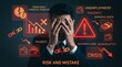 © tu - Desperate Entrepreneur Facing Bankruptcy and Severe Financial Crisis Due to Unpaid Debts and Business Loss Representing Economic Anxiety Risk and Investment Mistakes in a Global Recession Period.