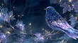 © reiyu - 青い鳥と光に包まれた花の幻想的イラスト