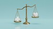 © Pixim Stock - Scales of justice holding cross and heart symbols to represent choice between religion and love in balanced decision making and ethical dilemmas, abstract concept.