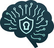 © ranggasae - Cybersecurity Brain Icon Modern Illustration of Artificial Intelligence and Data Protection