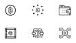 © Abu - Digital Finance Icons: An array of sleek, minimalist icons represents various facets of digital finance, suitable for illustrating concepts of online currency, secure transactions.