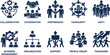 © Meesam - A graphic illustration depicting various aspects of teamwork and business management