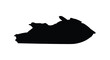 © Kuntol02 - Black silhouette of a personal watercraft sharply defined against a white background silhouette