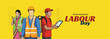 © Creative Moon - Happy Labour Day concept vector illustration. 1st May - International labor day concept. Labor safety and right at Workplace.