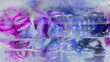 © Milou Dirks - abstract background with frozen hyacinth and muscari flower petals in translucent ice