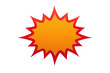 © PNG Kingdom  - Exploding orange and red starburst sticker creating a dynamic pop art comic speech bubble for sales and alerts