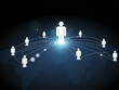 © 3D Stock House  - A glowing figure connects with others in a network of relationships