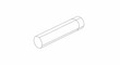 © Rizal - Simple line drawing of a cylindrical object, solid, isolated on white background.