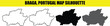 © Md Asif Shahnaoaz - Braga portugal map silhouette. black and white outlines. country map geography shape design template.